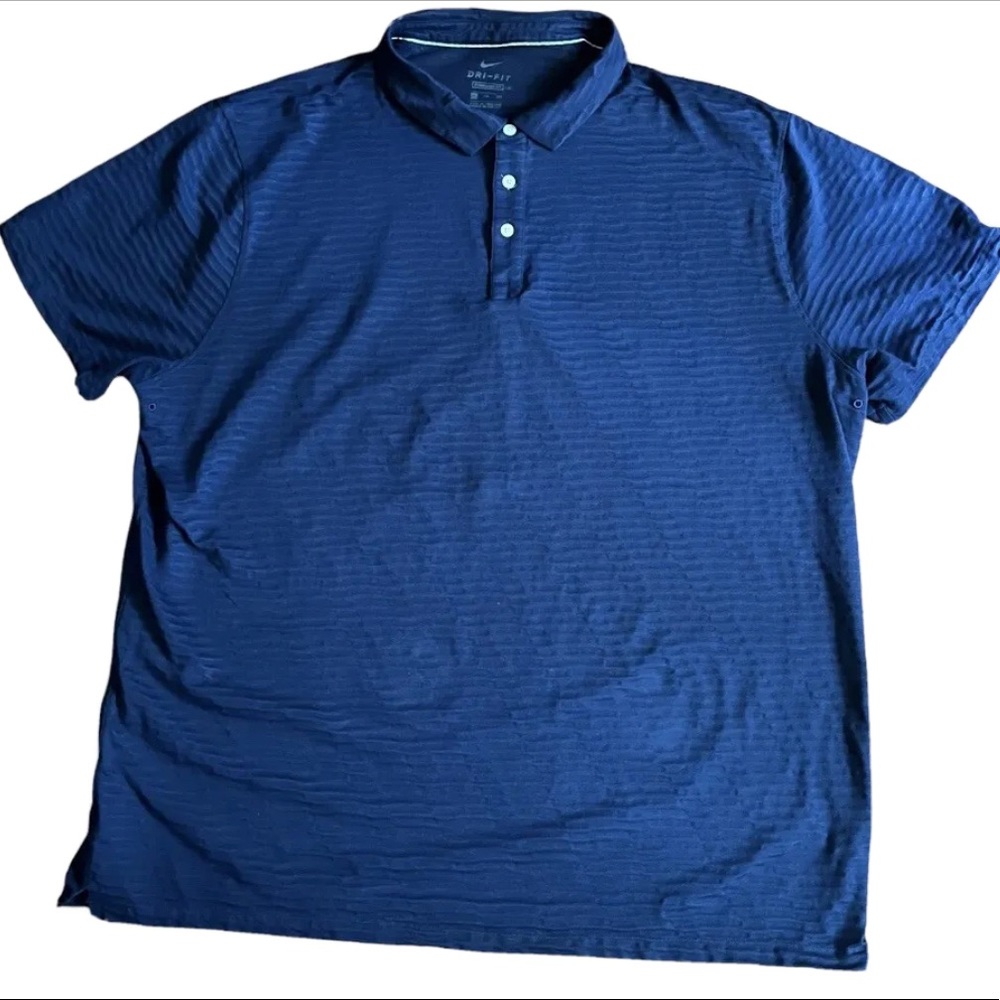 Nike Golf Men’s 2XL Dri Fit Polo Shirt Navy Blue Standard Fit XXL Cotton Blend